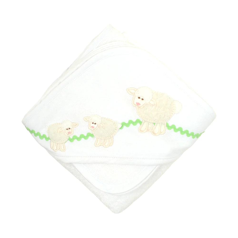 White Lamb Hooded Towel Set