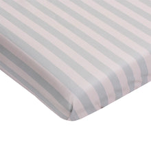 Load image into Gallery viewer, Pink/Grey Stripe Crib Sheet

