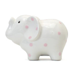 Small White Elephant with Pink Polka Dots Bank