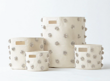 Load image into Gallery viewer, Pom Pom Canvas Containers- Grey
